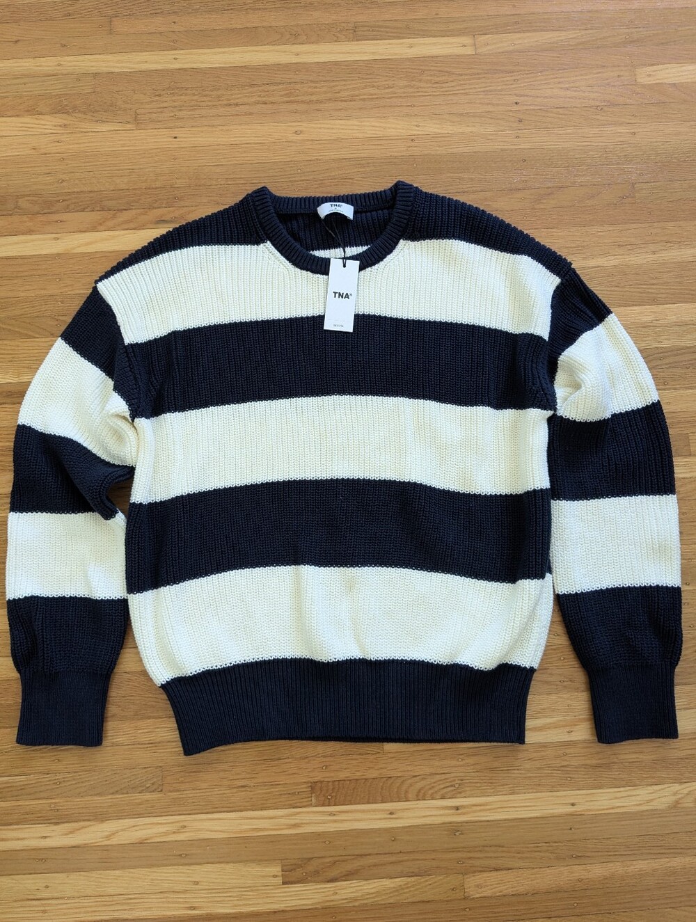 TNA Servo Striped Knitted Sweater - Medium